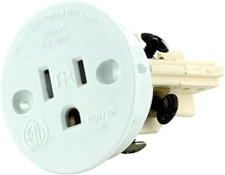 Sillites Self Contained Receptacle - Tamper Resistant - Includes Cover Cap and Mounting Screws - White (Pack of 2)