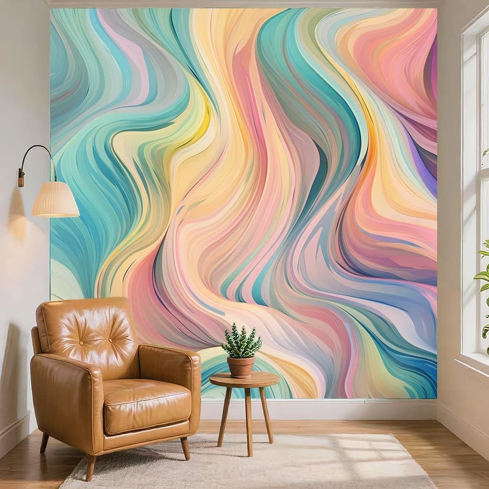 Fototapeta 250 x 175 cm – abstrakcyjna tęczowa włóknina wysokiej jakości druk artystyczny tapeta kolorowa fototapeta dekoracja plakat do sypialni dziecięcej, pokoju zabaw jako tło sofy