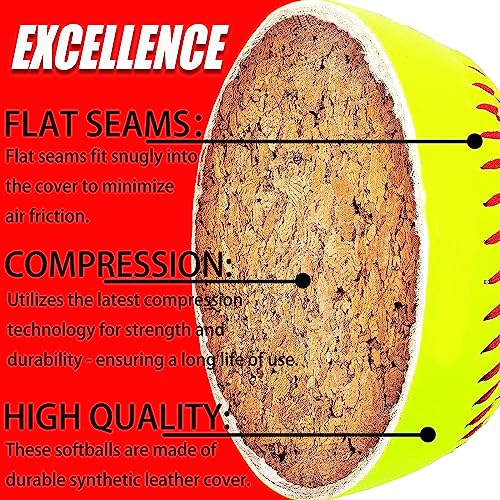image for KRTOYUST® Softball Ball,Official Size Softballs,12