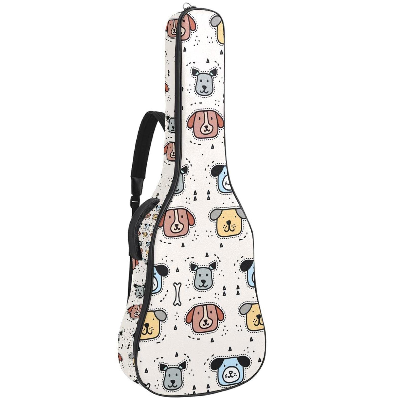Torba na gitarę akustyczną wodoodporna gitara plecak gruby miękki wyściełany płaski 'Happy Easter Bunny Egg' klasyczna gitara etui, Kolor8, 42.9x16.9x4.7 in, Organizer do torby