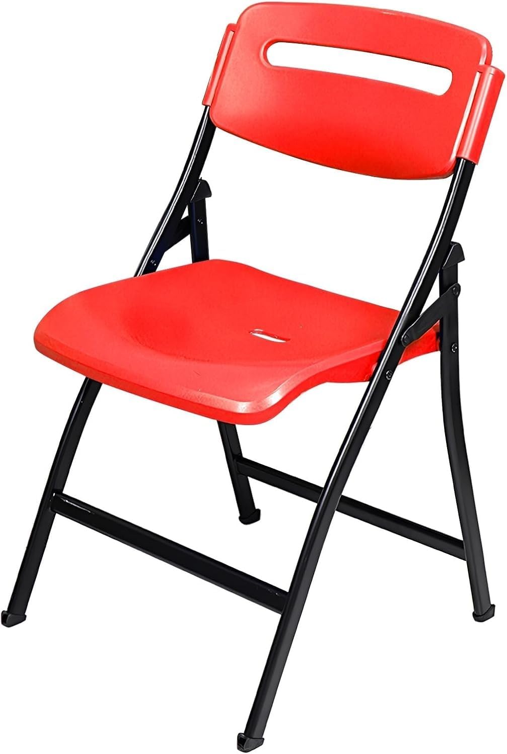 Folding Chairs, Portable Stacking Indoor Outdoor Seating for Home, Yard, Garden, Parties, Events(Red)