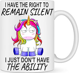 Remain Silent Gossip Girl Unicorn Coffee Cup - Novelty Rude Gifts - Personalised Coffee Mug Funny Gifts for Men & Women - Antisocial Bestie Best Friend Gift - Joke Gifts Funny Mugs for Work Colleagues