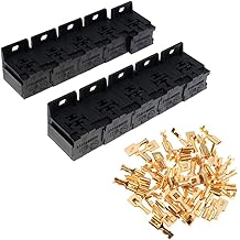 10pcs Fuse Relay Holder Box Socket with 50pcs 6.3mm Relay Blade Fuses Relay Socket Dustproof Relay Fuse Holder Block for Car SUV Marine and Boat