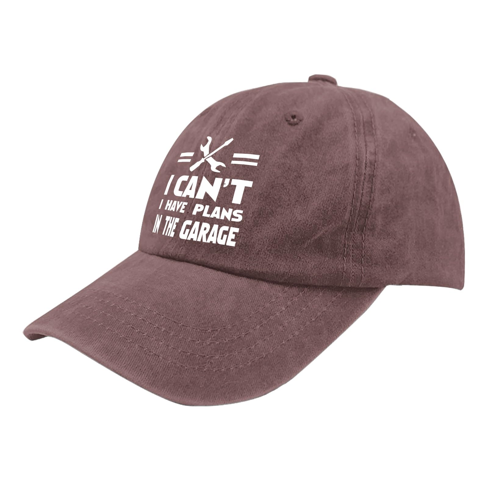 Karclau I Can't I Have Plans in The Garage Cap Womans Hat Wine Red Black Hats for Men Gifts for Son Cycling Cap