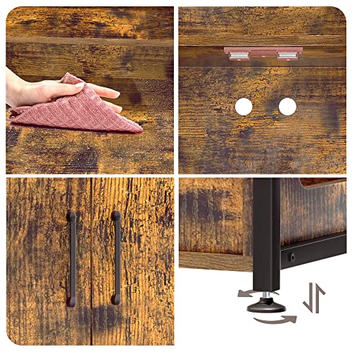 Herture Litter Box Enclosure With Shelves, Wood Cat Litter Box Furniture Hidden, With Storage Adn Door, Cat Washroom Furniture, Fit Most Of Litter Box, Rustic Brown Pg04Mwn #TOP7