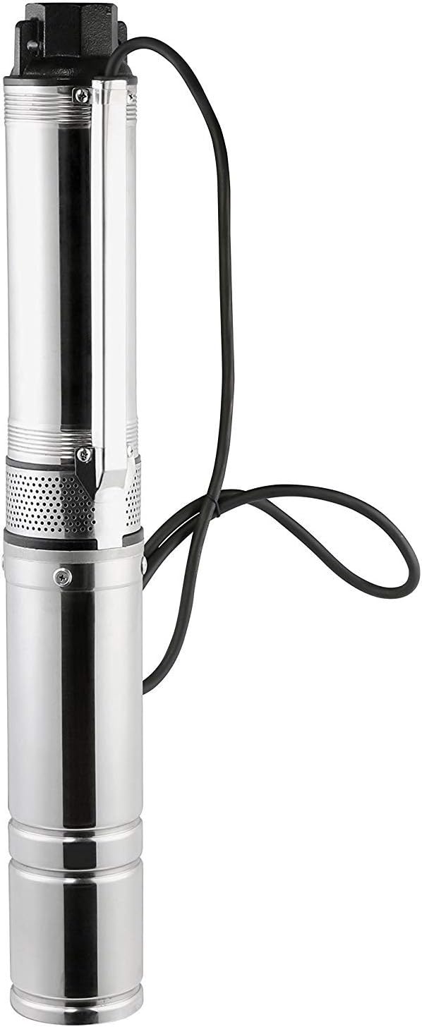 TOTOOL 0.5HP/0.37KW Deep Well Pump 150FT Max Head 4" Submersible Well Pump 6 Impellers Submersible Pump Stainless Steel 25GPM 220V Submersible Well Pump (220v)