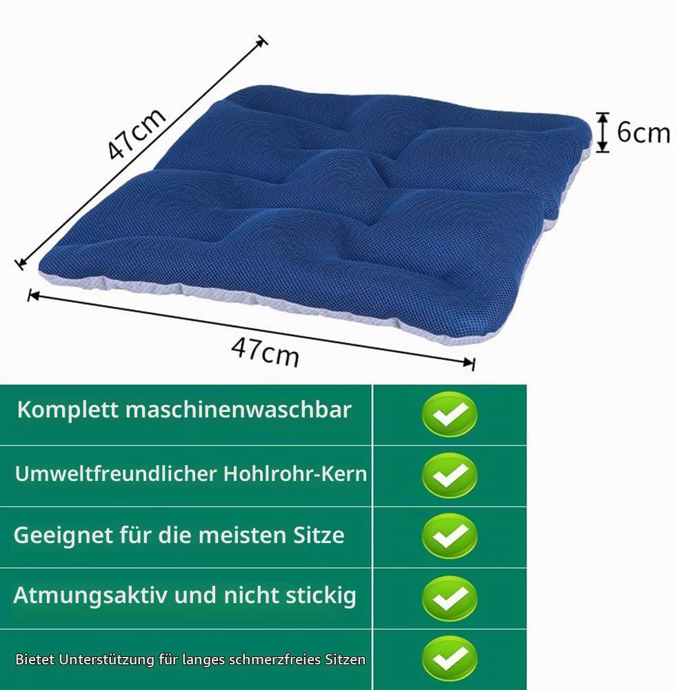 Rollstuhl Anti-Dekubitus Kissen, 3D Dekompressions Sitzkissen 47X47X6CM Steißbein Rollstuhlsitzkissen Abwaschbares Druckentlastungspolster - Steißbeinentlastung