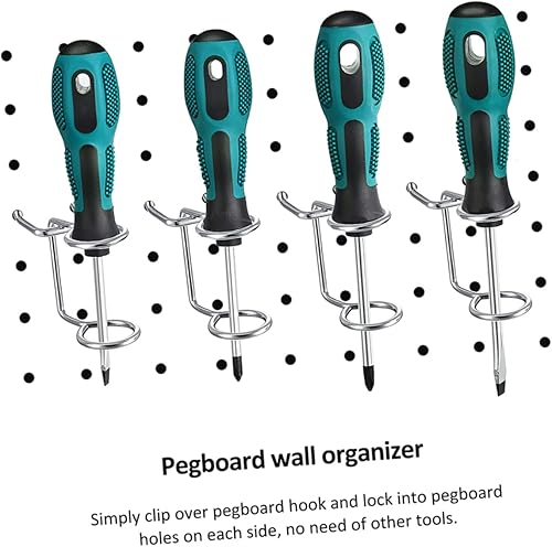 Miniatura 8 de 5 piezas de gancho para tablero de clavijas, soporte de metal, organizador de utensilios de cocina, alicates, ganchos para colgar tablero de