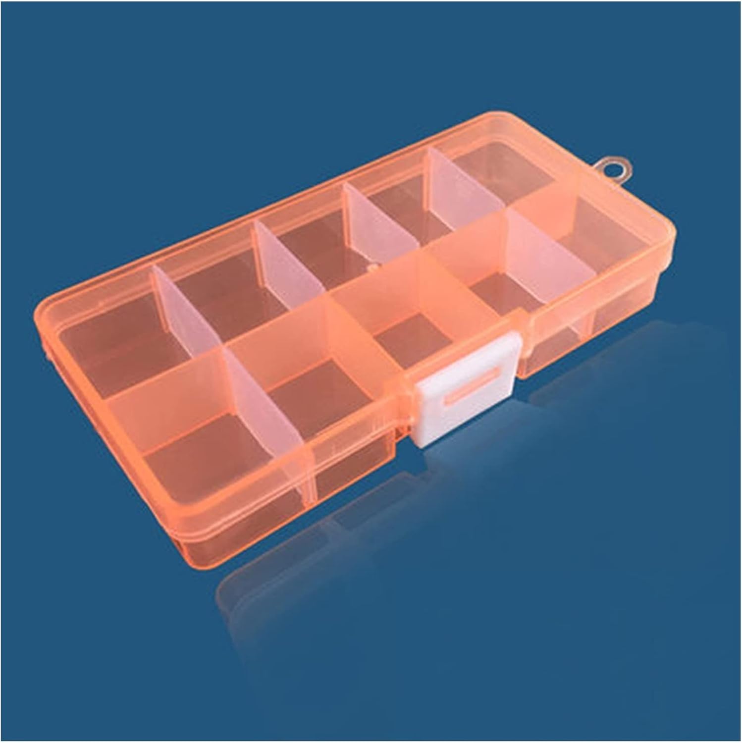 Tool Box Colourful Portable Tool Box Removable 10 Slots Storage Container Jewellery Ring Electronic Parts Screw Beads Organiser Plastic Case Tool Box ( Color : Orange + White)
