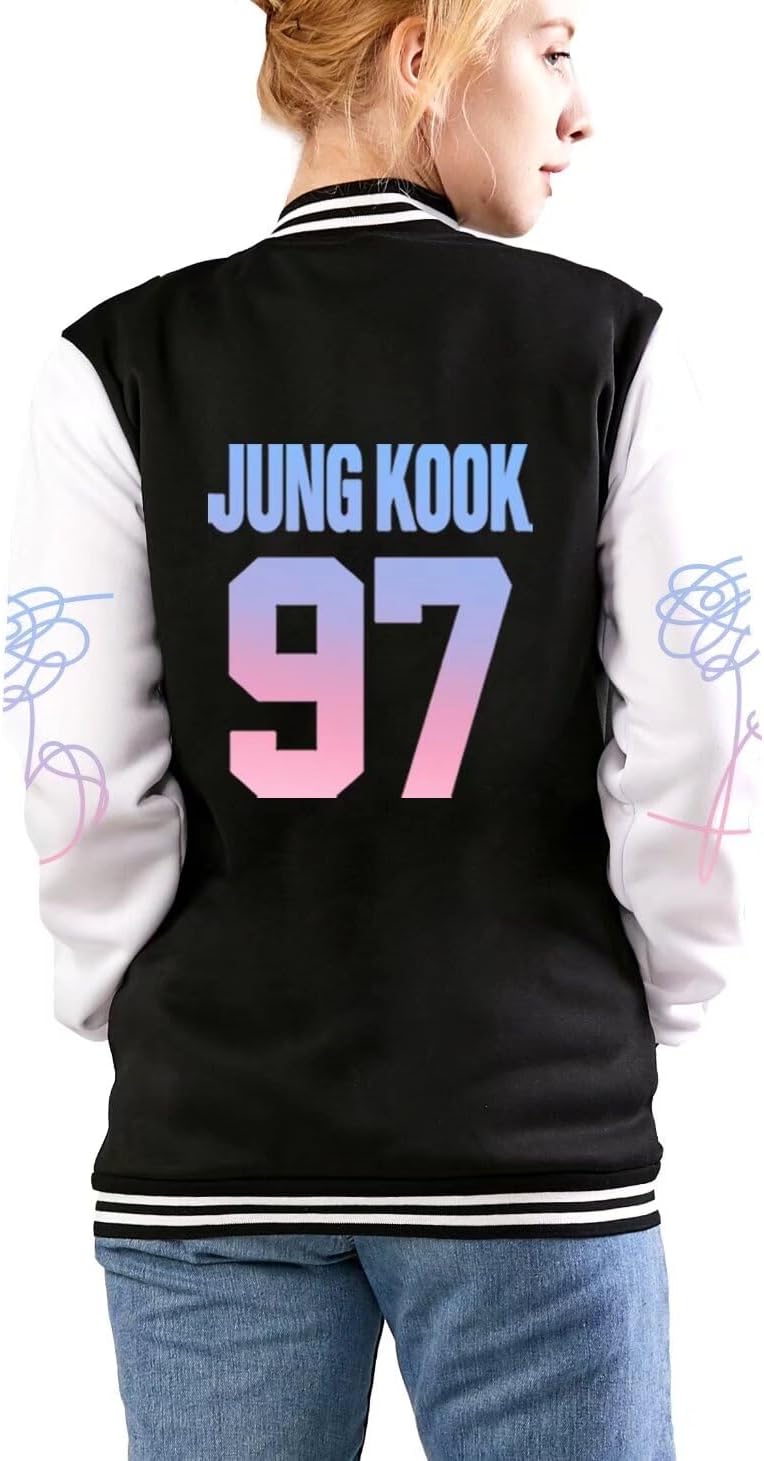 DolpindWomen Jimin Jungkook V Suga Baseball Jacket Love Yourself Jin Rap Jhope Jacket Coat