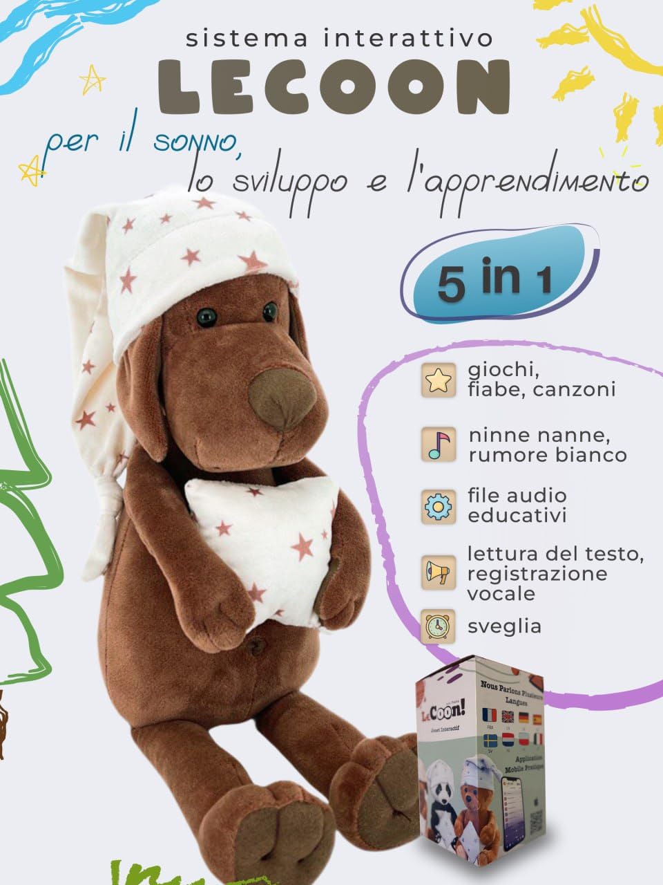 LeCoon Cane di peluche – 500+ storie, canzoni e ninne nanne