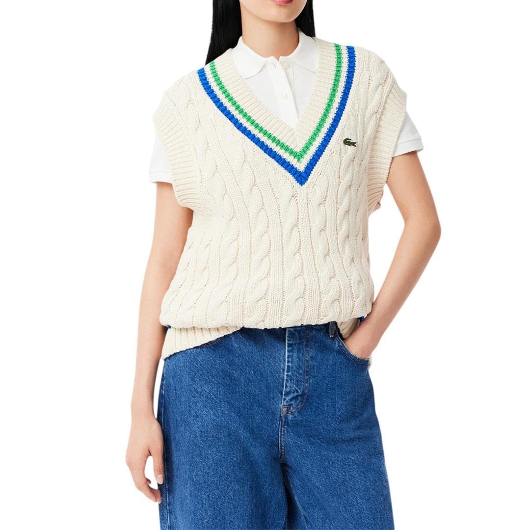 Lacoste Womens Sleeveless Cardigan