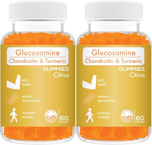 Safer Products Vitaminas gomosas de cítricos con condroitina de glucosamina condroitina cúrcuma - Salud y movilidad de las articulaciones, 120