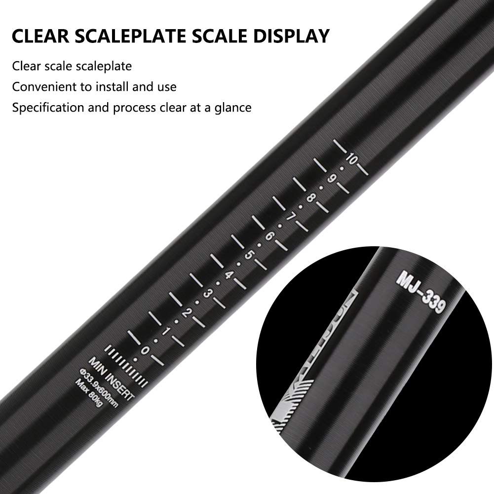 Keenso Tige de Selle de Suspension de vélo, 4 Couleurs 33.9x600 en Alliage d'aluminium VTT allonger la Tige de Selle de Selle de siège de vélo Tige de Selle de Suspension