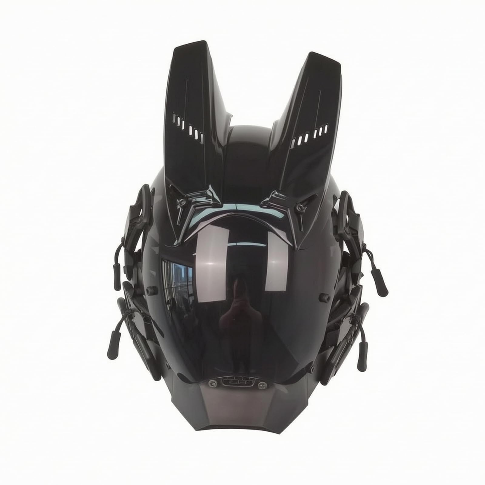 Harilla Maschera con Visiera Riflettente per Travestimento Cosplay Copricapo Meccanico con Cinghie Regolabili per Eventi di Halloween E Convenzioni, Versione Con, Taglia Unica