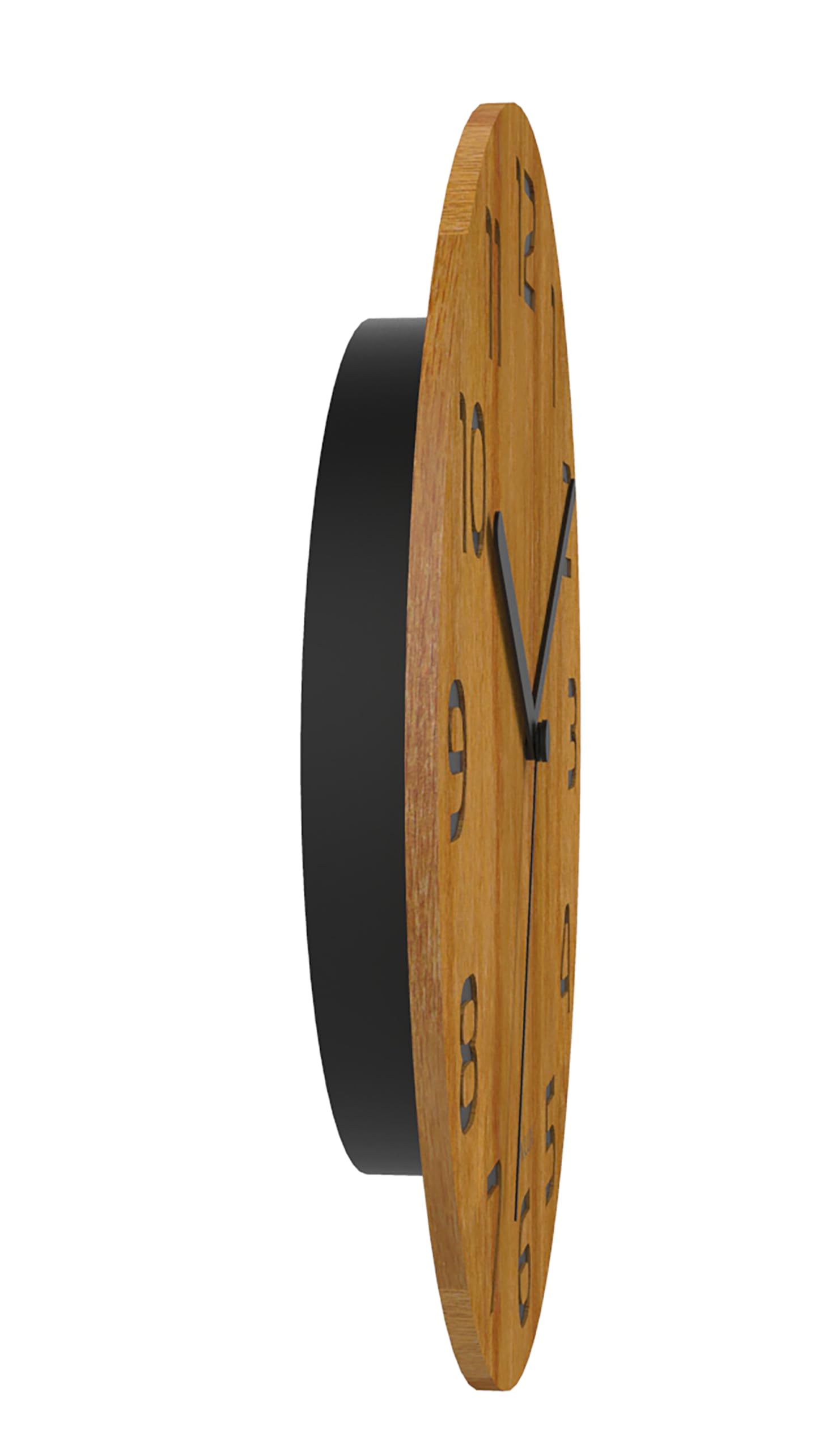 Unilux Moderne Wanduhr Bali Palma, Ziffernblatt aus Bambus 30 cm, Ohne Ticken