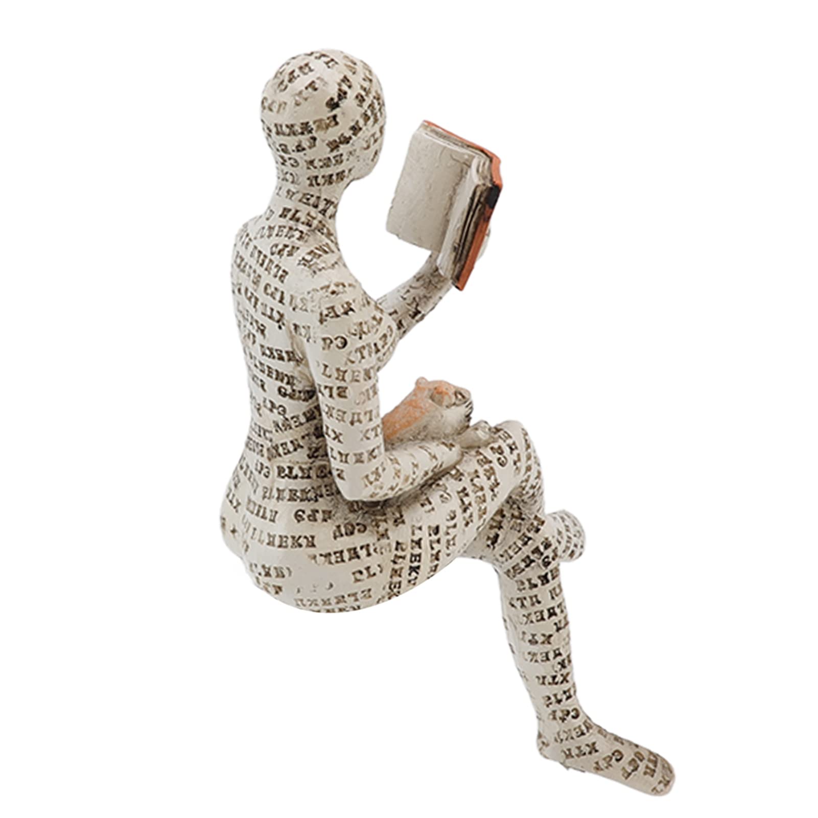 Statue De Femme Lisant - Sculpture Abstraite En Résine - Décoration D'intérieur Blanc 12 Cm - Pour Bibliothèque, Bureau Ou étagère