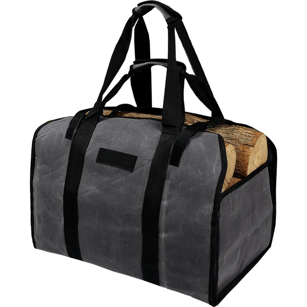 Borsa per Legna Ardere Borsa per Trasporto Tronchi in Tela Borsa per Legna Ardere di Grande capacità Borsa per Legna Ardere per Viaggi di Campeggio All'aperto