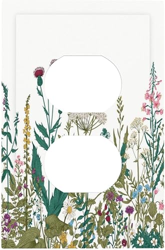 Miniatura 19 de Cubiertas de Interruptor de Luz de 1 Pandilla Bosques Animales Flores Hierba Árboles Placa de Pared Decorativa Interruptor Eléctrico para Decoración