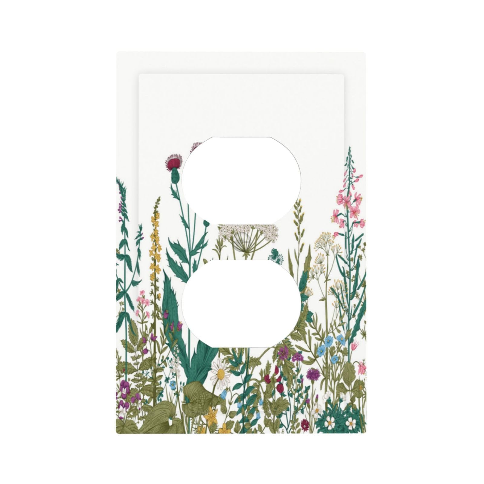 Vintage Botanical Purple Floral Lavender Green Plant Single Duplex Wall Plate Covers Light Switch Cover 1 Gang Outlet Plate Decorative Switchplate Covers Electrical Faceplate For Country Decor-image-43