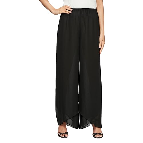Alex Evenings Womens Wide Leg Chiffon Dress Pant for Mother