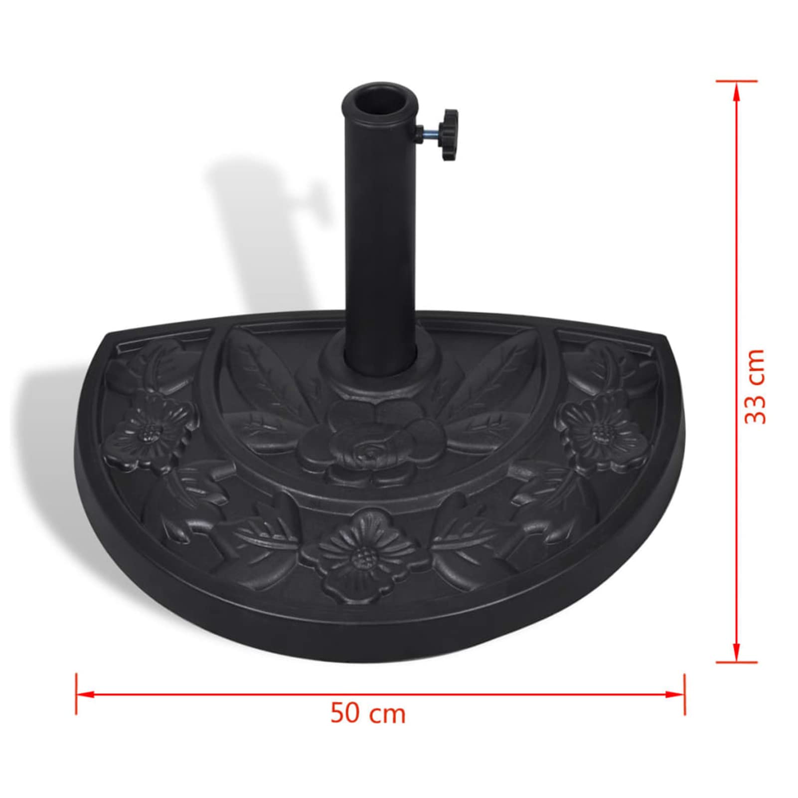 BaraSh Socle de Parasol Demi-Rond Résine,Pied De Parasol,Pied De Parasol Lourd,Pied De Parasol sur roulettes