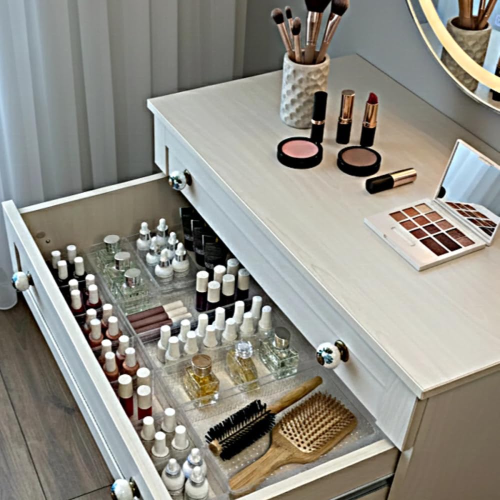 Modüler Organizer Set Takı Aksesuar Düzenleyici Çekmece İçi Makyaj Organizer Kristal (12'li)