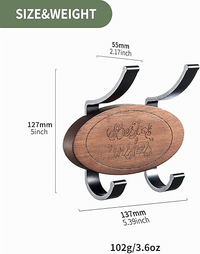 Miniatura 6 de Gancho de pared de ángel para colgar en la pared, gancho de madera, ganchos resistentes para baño, dormitorio, abrigos, toallas, bolsas, sombrero, 3