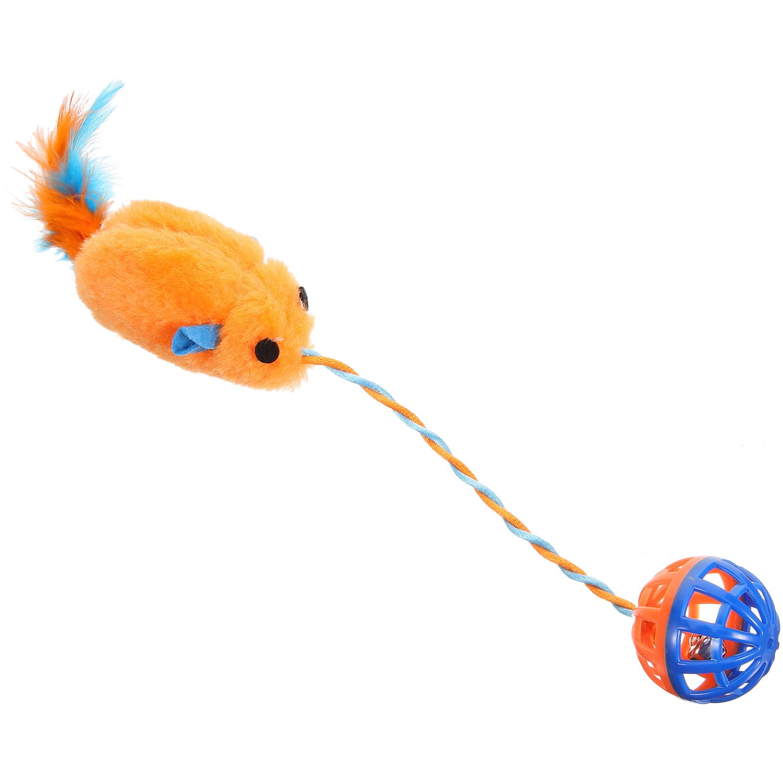 FRCOLOR Jouet pour Chaton Interactif en Plastique et Peluche avec Clochette, Balle Sonore pour Divertissement Intérieur et Jeu Mignon pour Chatons