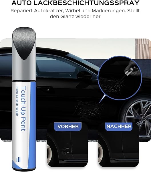 LY9B Peinture de retouche noir brillant – Correspondance exacte pour Audi tous les modèles – Réparation des rayures et des éclats - 2