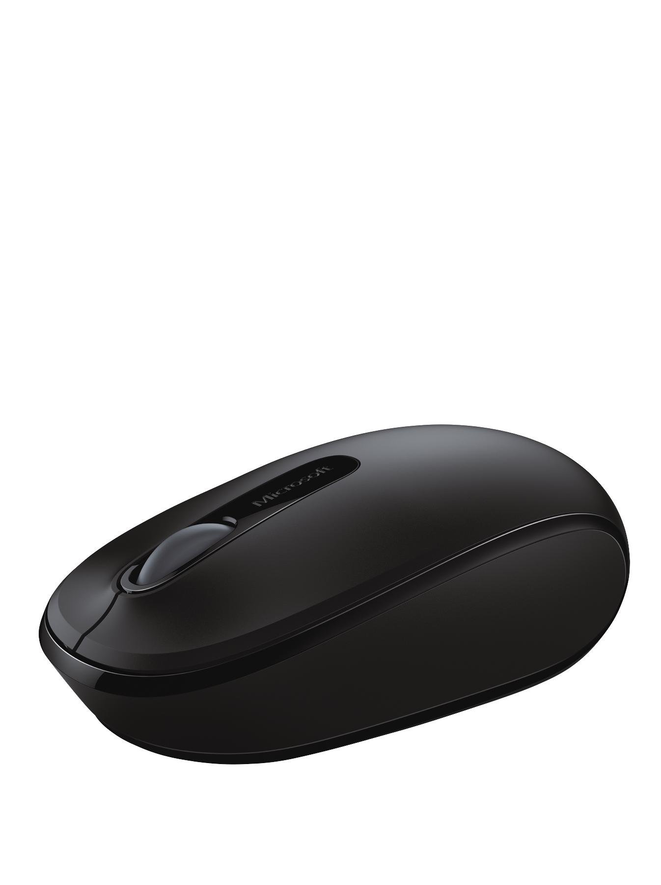 Microsoft - Bezprzewodowa Myszka Mobilna 1850 - Bezprzewodowa mysz z nanoodbiornikiem USB do PC, laptopów kompatybilna z Windows, Mac, Chrome OS - Czarna
