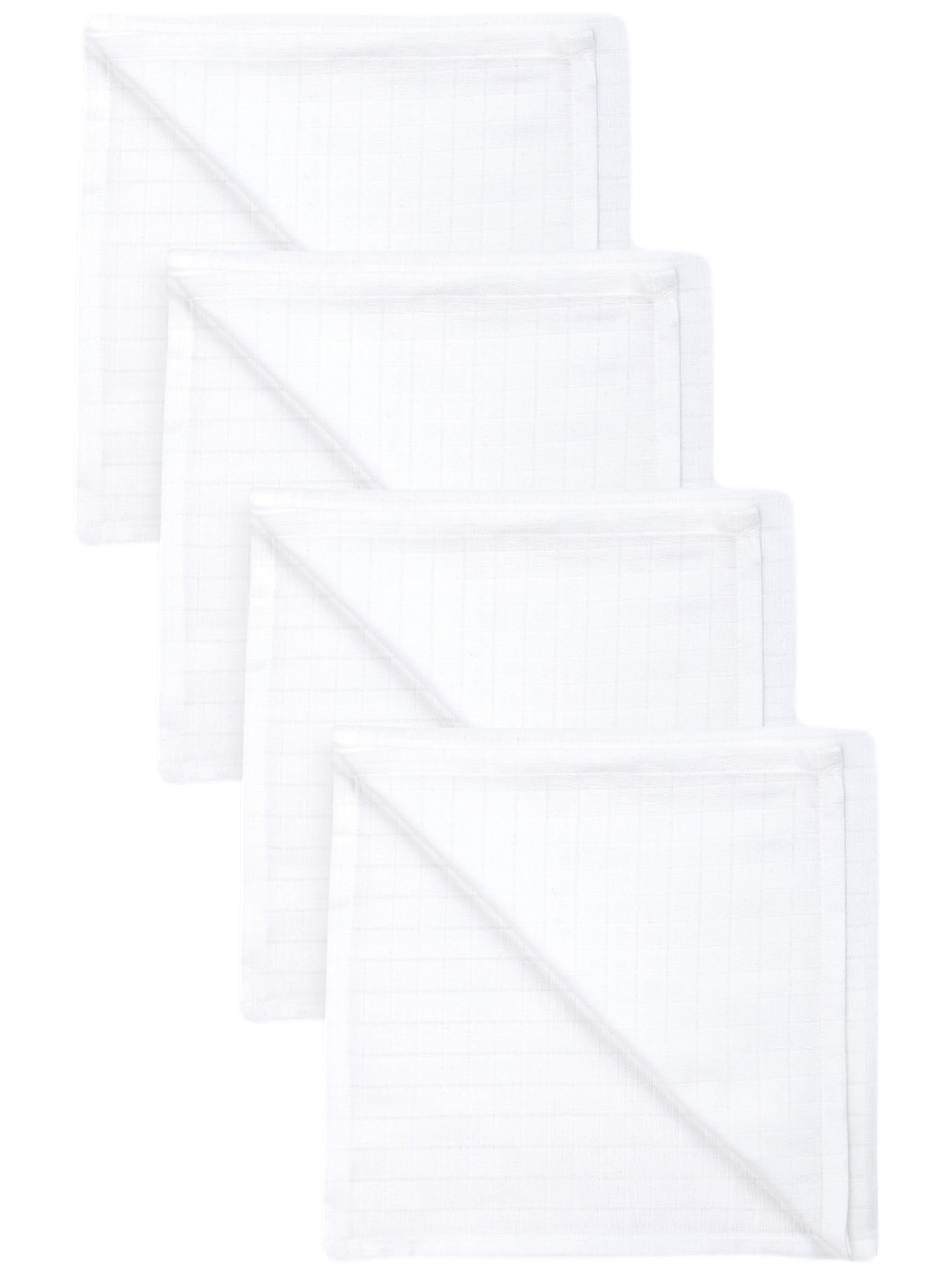 NEXT Bébé Lingettes en Mousseline 100% Coton, Lot de 4 Blanc