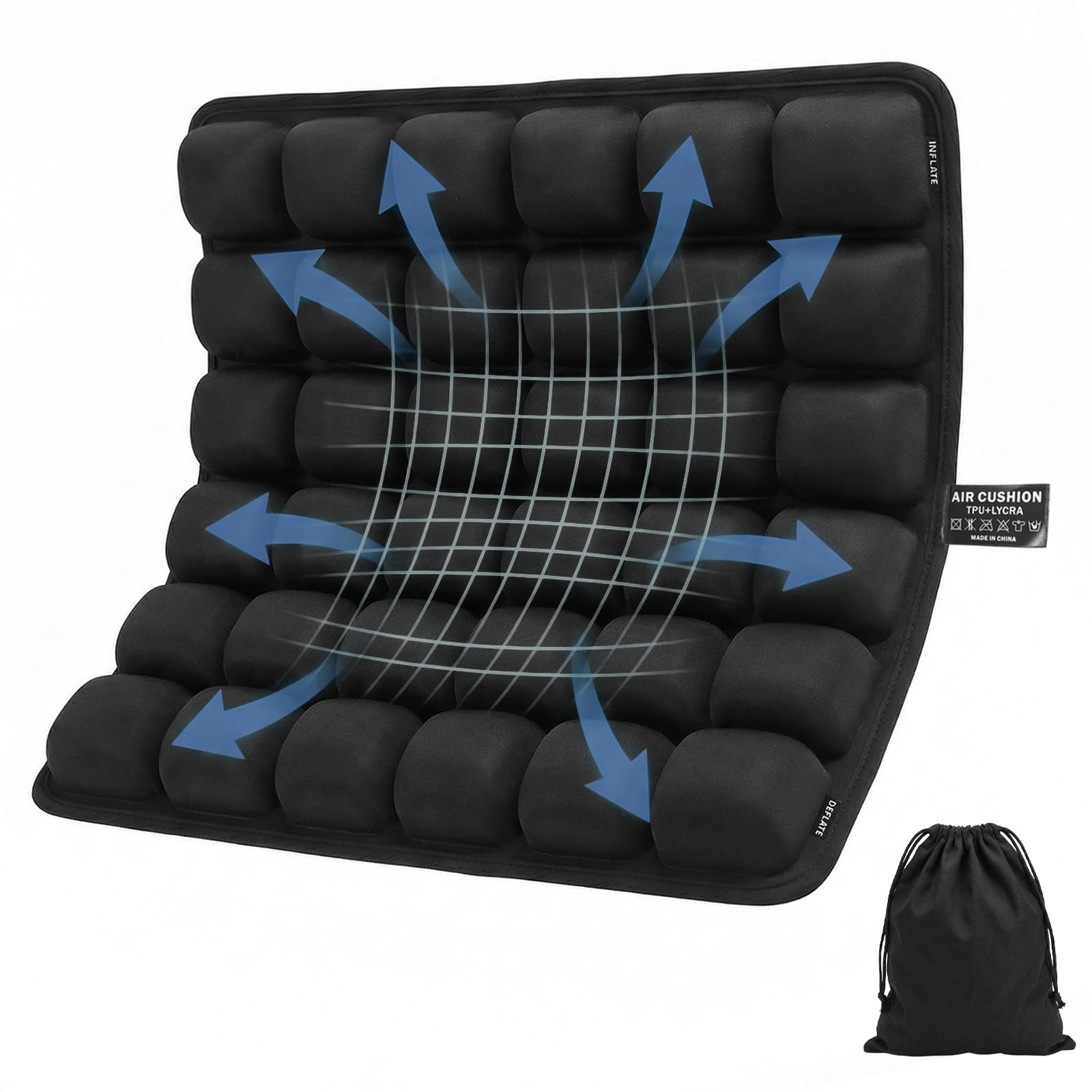 Photo 1 of seektik Upgraded Inflatable Travel Seat Cushion for Airplane and Car, Portable Air Cushion for Long Flights, Office Chair and Wheelchair, Pressure Relief Seat Pad for Sitting Comfort