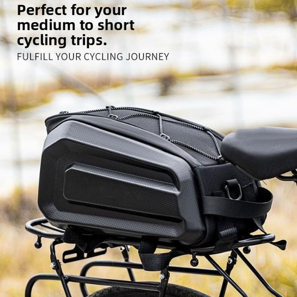Honseadek Borsa da bicicletta, impermeabile, in pelle | Portaoggetti per ciclismo, doppio scomparto per attrezzi e telefono, design ad attacco rapido con strisce riflettenti