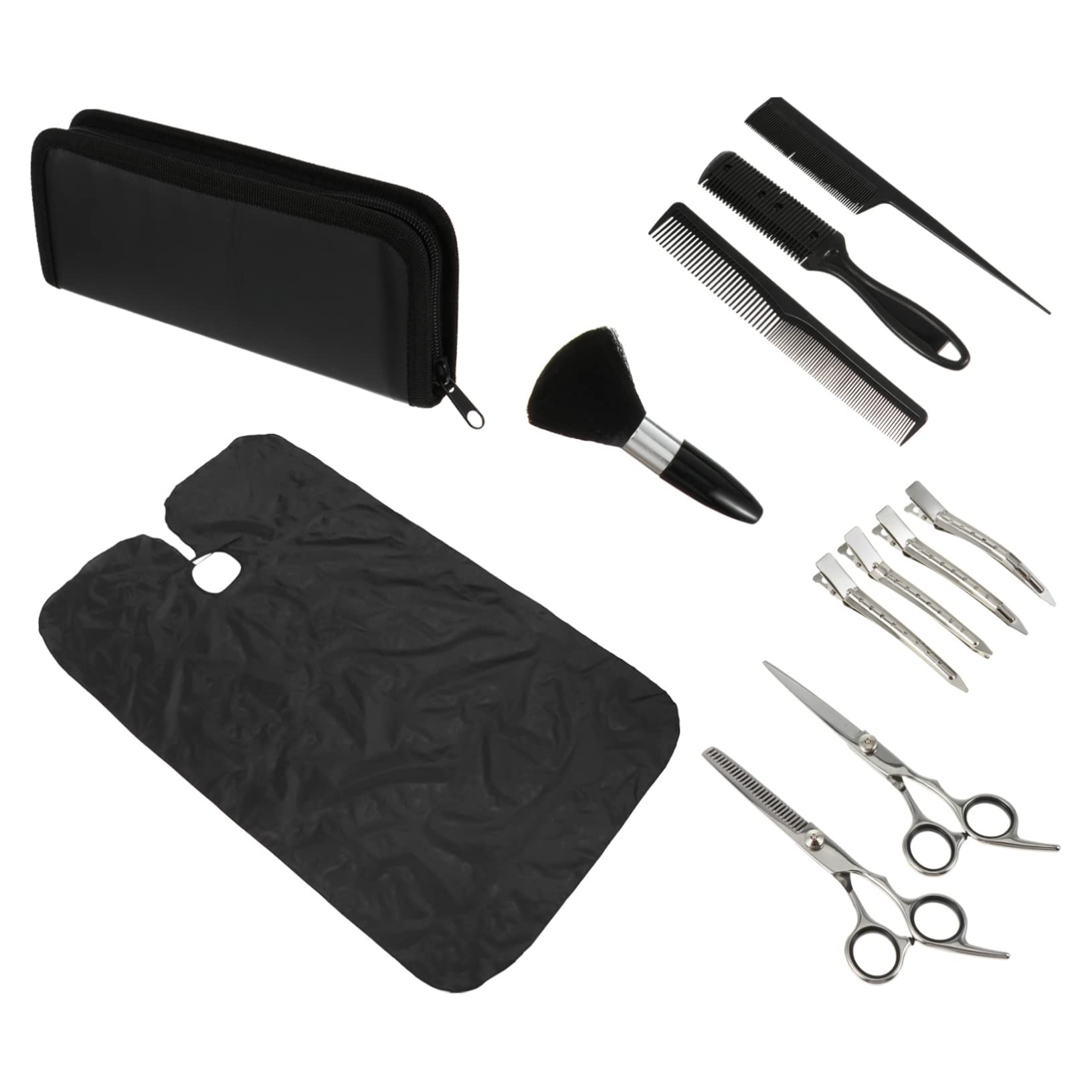 Kit de ciseaux de coiffure Healvian en acier avec peigne plat de précision