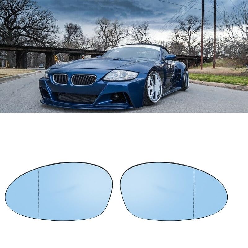 Spiegels Zijspiegelglas vervangen Links Rechts Wing Spiegel Glas Verwarmd Voor Bmw E46 E90 E91 E92 E93 E81 E87 E82 E85 E86 E88 Deur Side Clear Achteruitkijkspiegel Achteruitrijcamera (Maat : Blue R