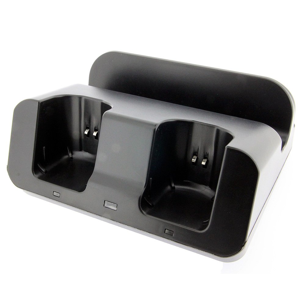 Tekdeals 3-in-1 Charger Dock Charging Station Base with Two Rechargeable Batteries and USB Cable for Wii U Remote Gamepad Controller, Black - Image 2