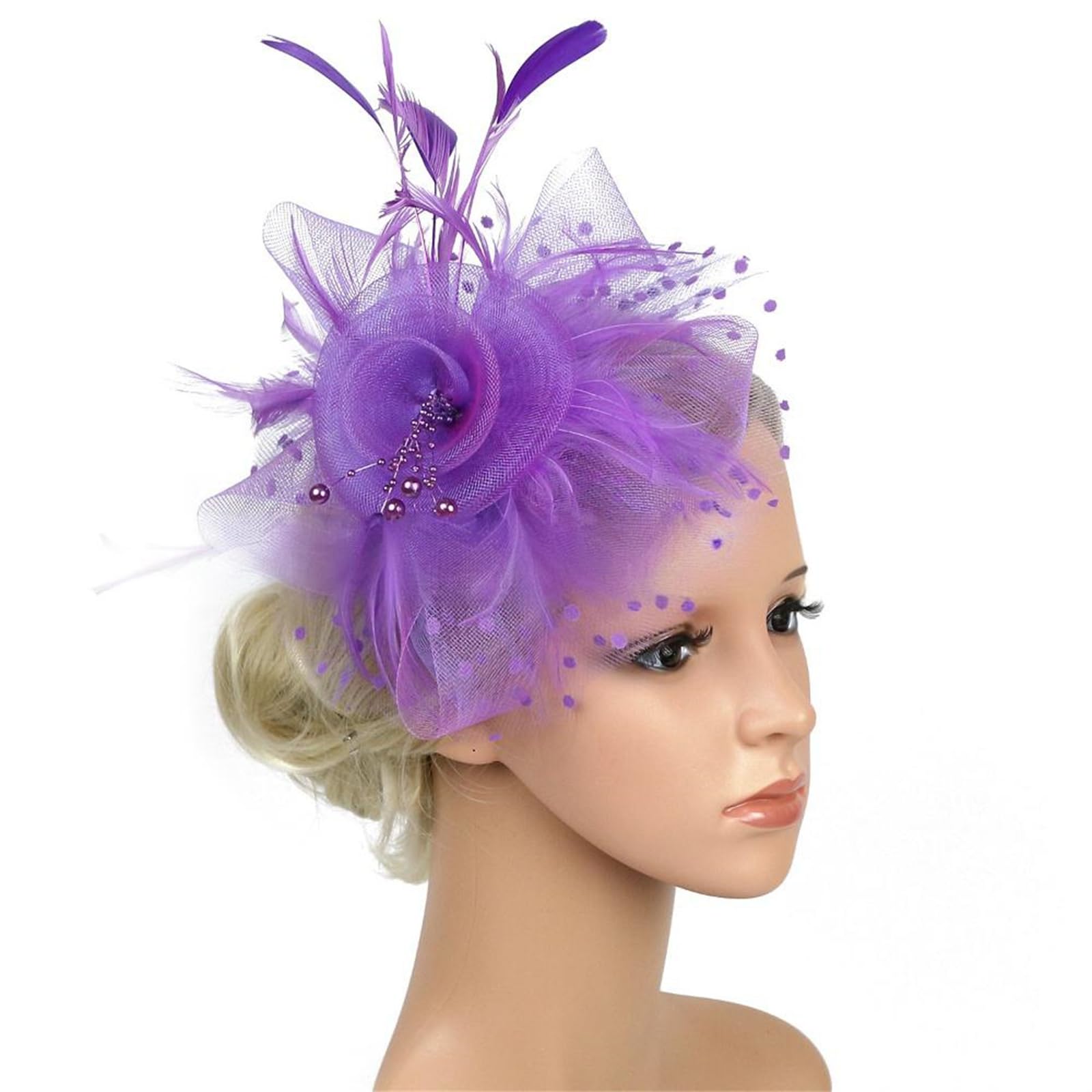 Fentency Traditional Feathered Hairpiece Bridal Hairband Decoration For Weddings Races Party Wedding Event