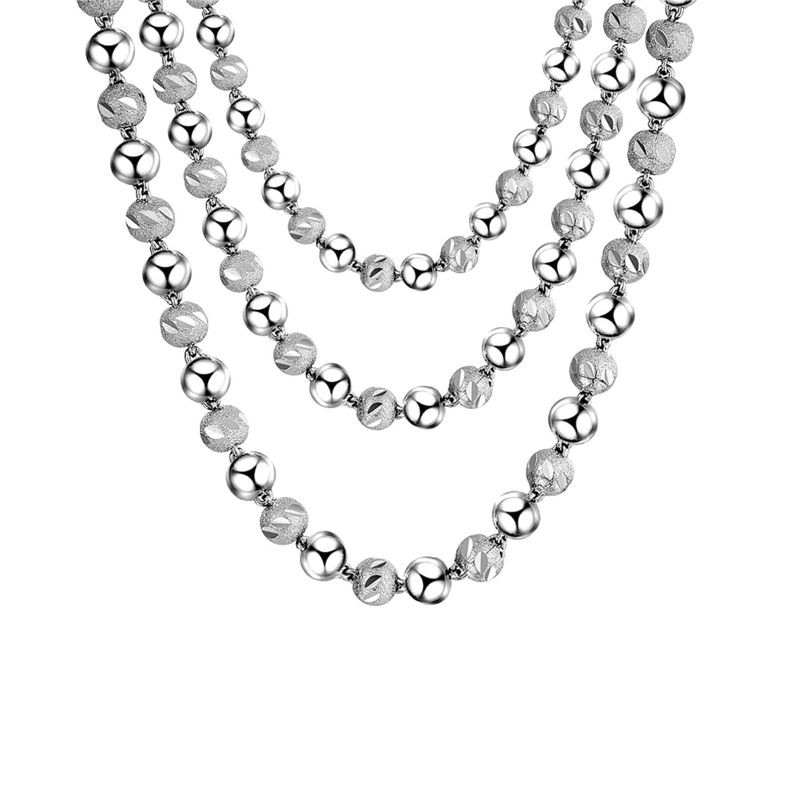 Collanine Donna Moda,Catenina Donna 40-45 cm Catena 4mm Catena Sfere Collana in Argento 925 Donna Catena Collana Donna Argento