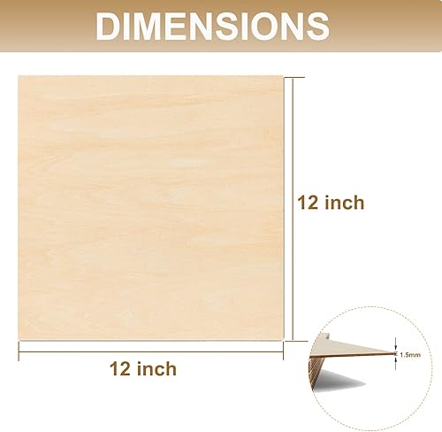Miniatura 2 de EYSOLD Hojas de madera de bálsamo sin terminar de 8 x 12 pulgadas hojas de madera finas de 116 pulgadas madera contrachapada para manualidades