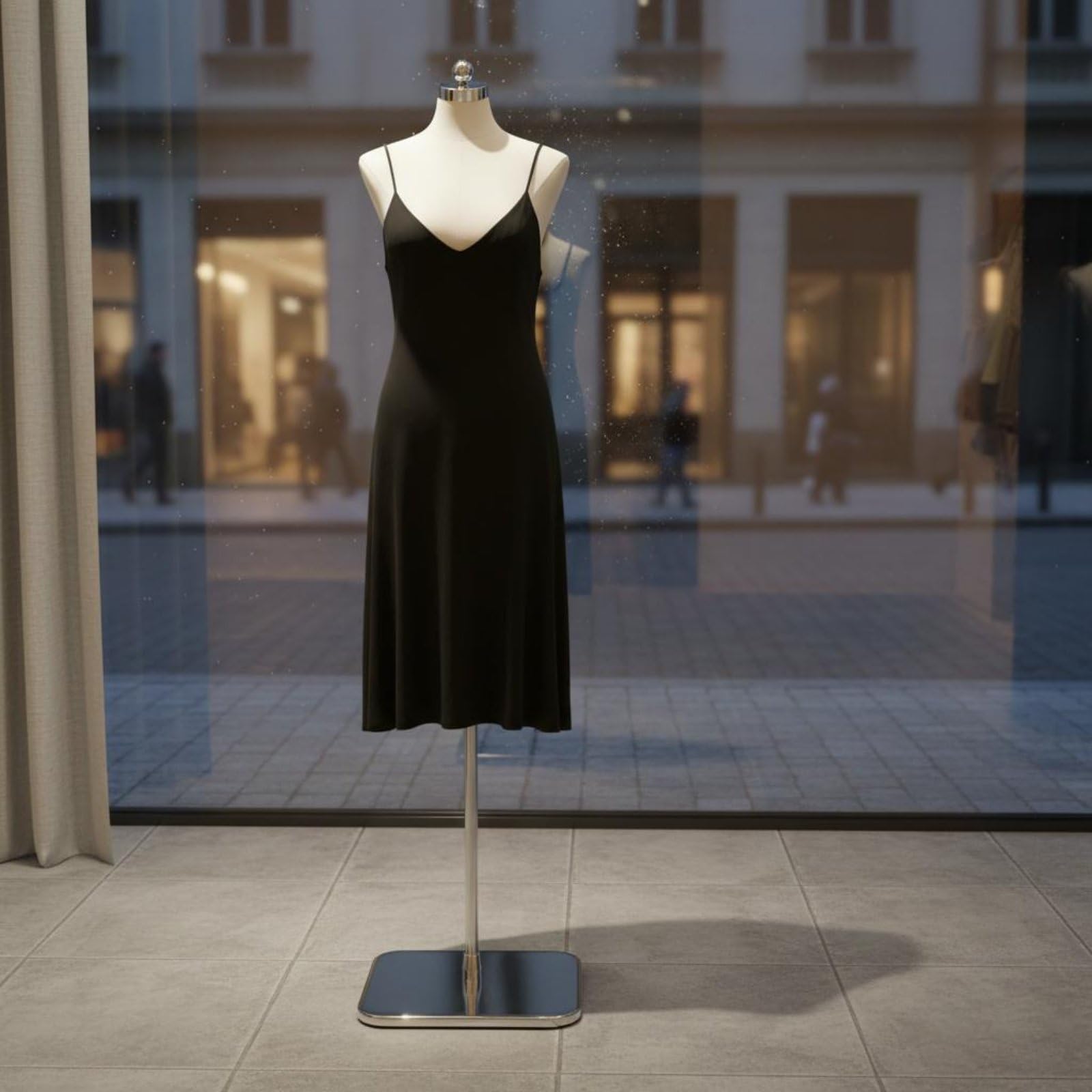Manichino Donna per Sartoria Busto da Vetrina Torso Femminile per Cucito Modello da Lavoro Superficie Puntinabile , Nero , Base Triangolare Nera