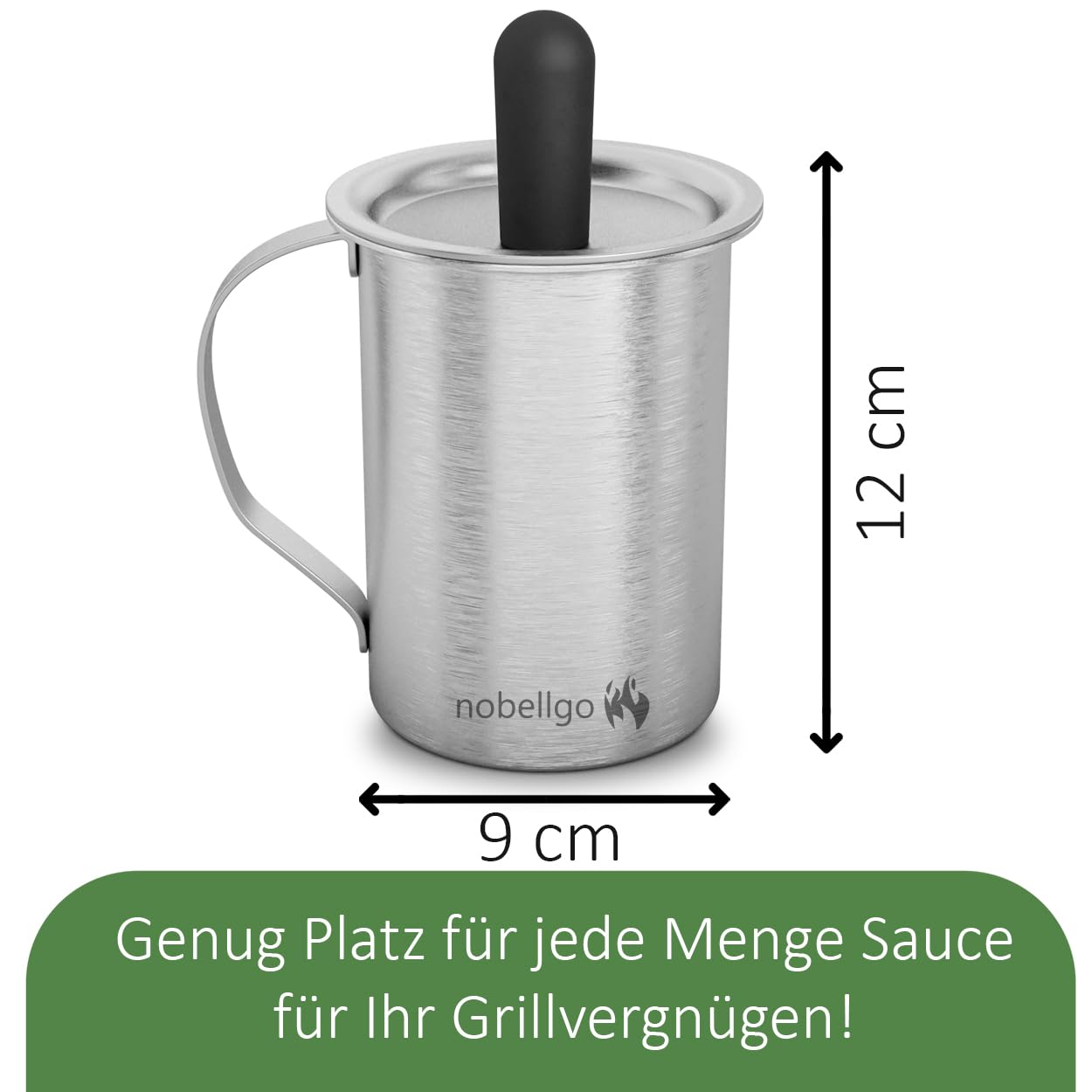 Barattolo Per Salsa Con Pennello - Accessorio Barbecue In Acciaio Inox, Lavabile In Lavastoviglie - Foto 3