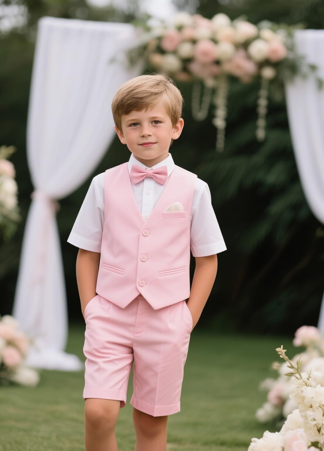 Costume 2 pièces pour garçon - Tenue de mariage - Gilet et pantalon - 3 à 16 ans