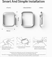 Vista 8 de Ringke Funda delgada de 1.575 pulgadas (1.575 pulgadas) compatible con Apple Watch Series 6, 5, 4, SE (2020), SE (2022), funda minimalista y sólida