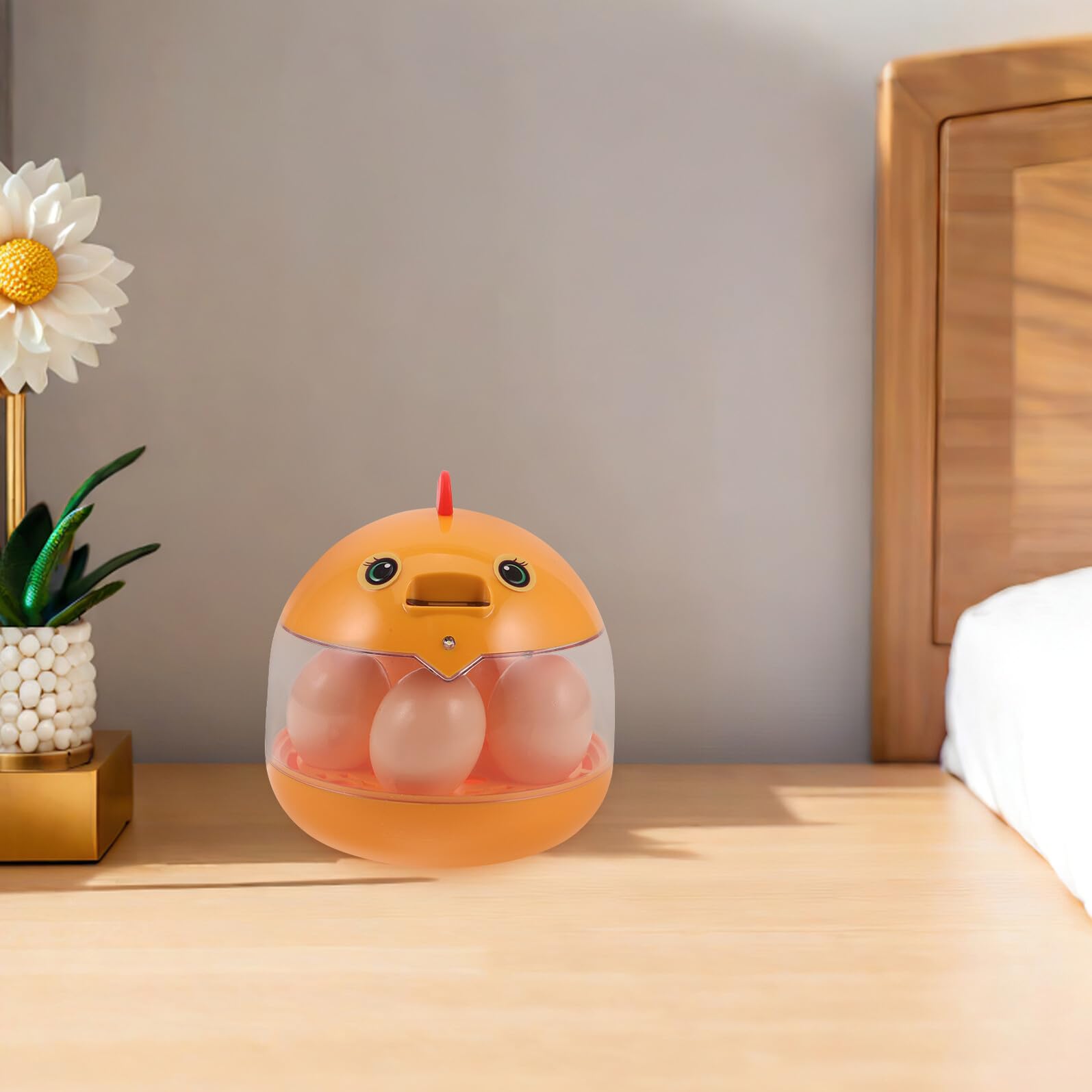 Toyvian Incubatrice per Uova Piccola USB 5 Posti Girauova Automatico Silenzioso Incubatrice per Schiusa Domestica di Pollame e Uccelli Design Compatto per Uso Interno ed Educativo