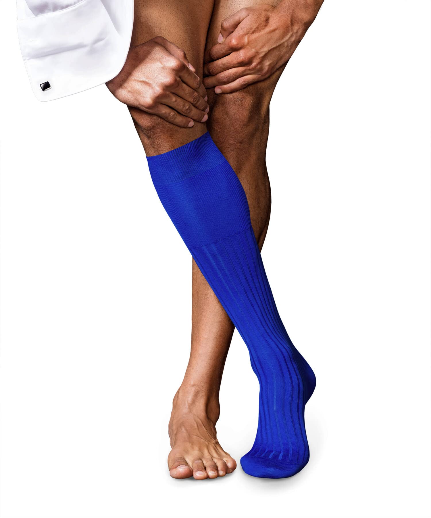 FALKE No. 13 M Kh cotone al ginocchio tinta unita 1 paio, Calzini lunghi Uomo, Blu Olympic 6940, 41-42