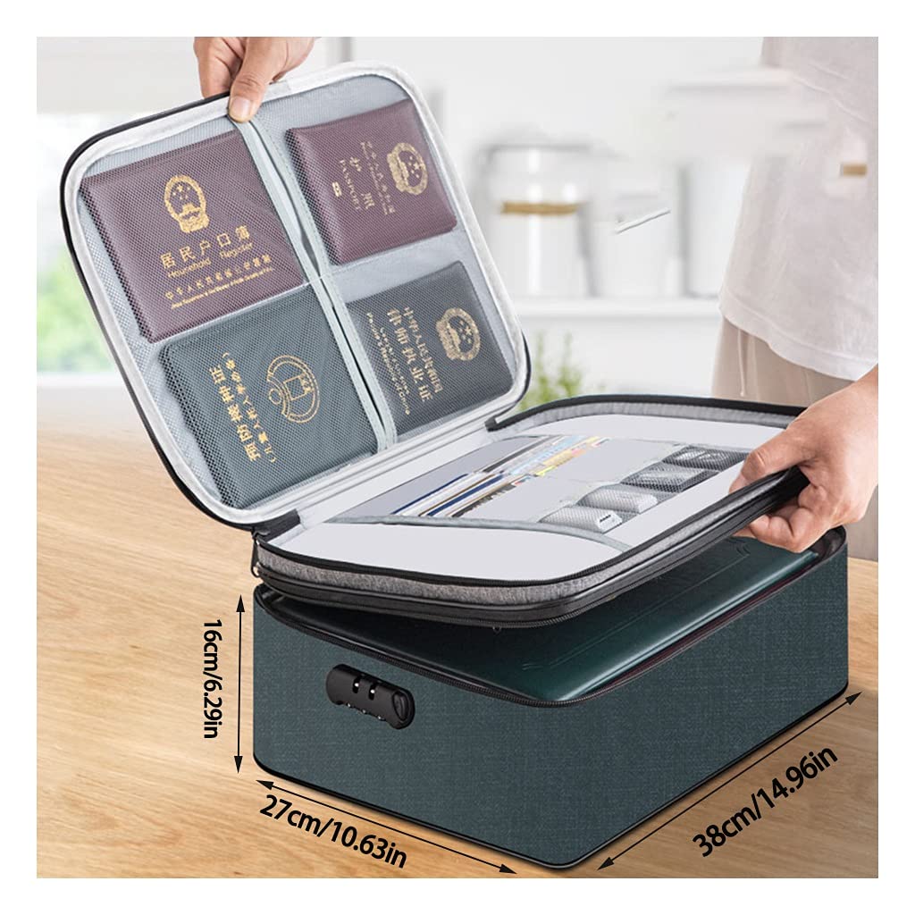 Busta per documenti, Porta documenti con cerniera, scatola organizer for, custodia for file, borsa for credenziali(Dark Blue)