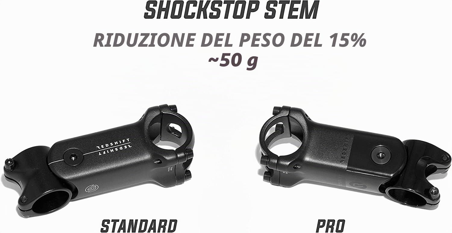 REDSHIFT – ShockStop PRO Attacco Manubrio Ammortizzato per Bici da Corsa, Attacco Antivibrazioni per MTB, Gravel, E-Bike e Ibride