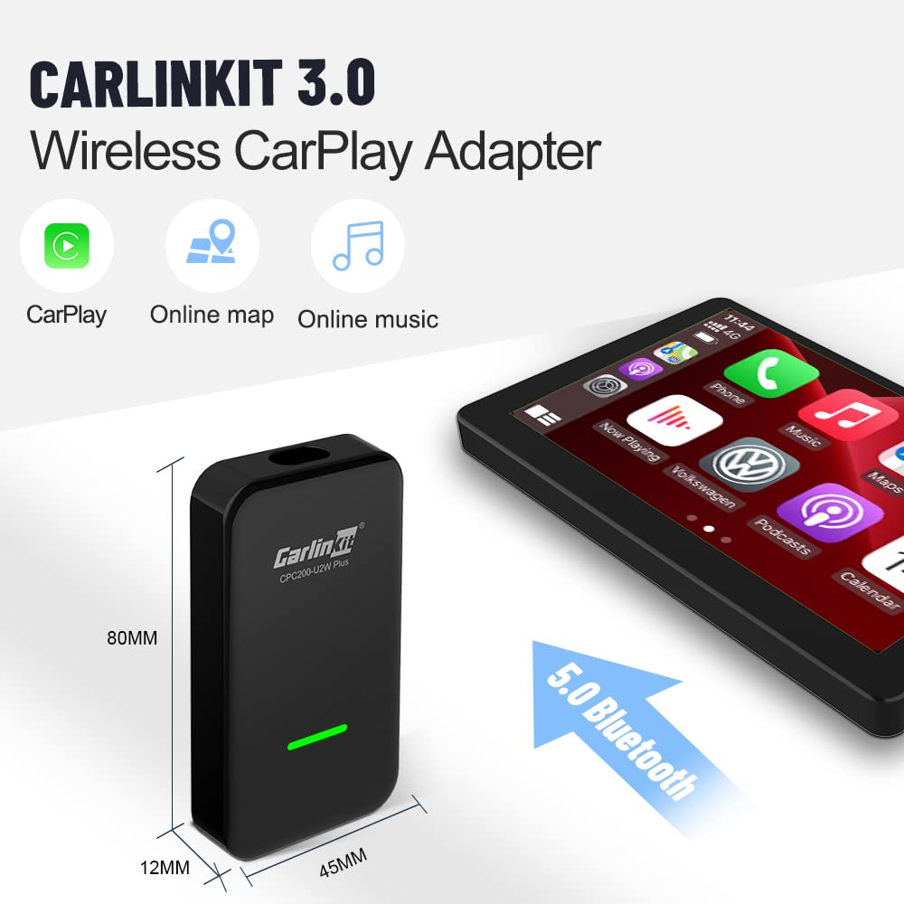 CarlinKit 2022 U2W Plus Wireless CarPlay adapter,for to a car with CarPlay( VW,Volvo,Renault