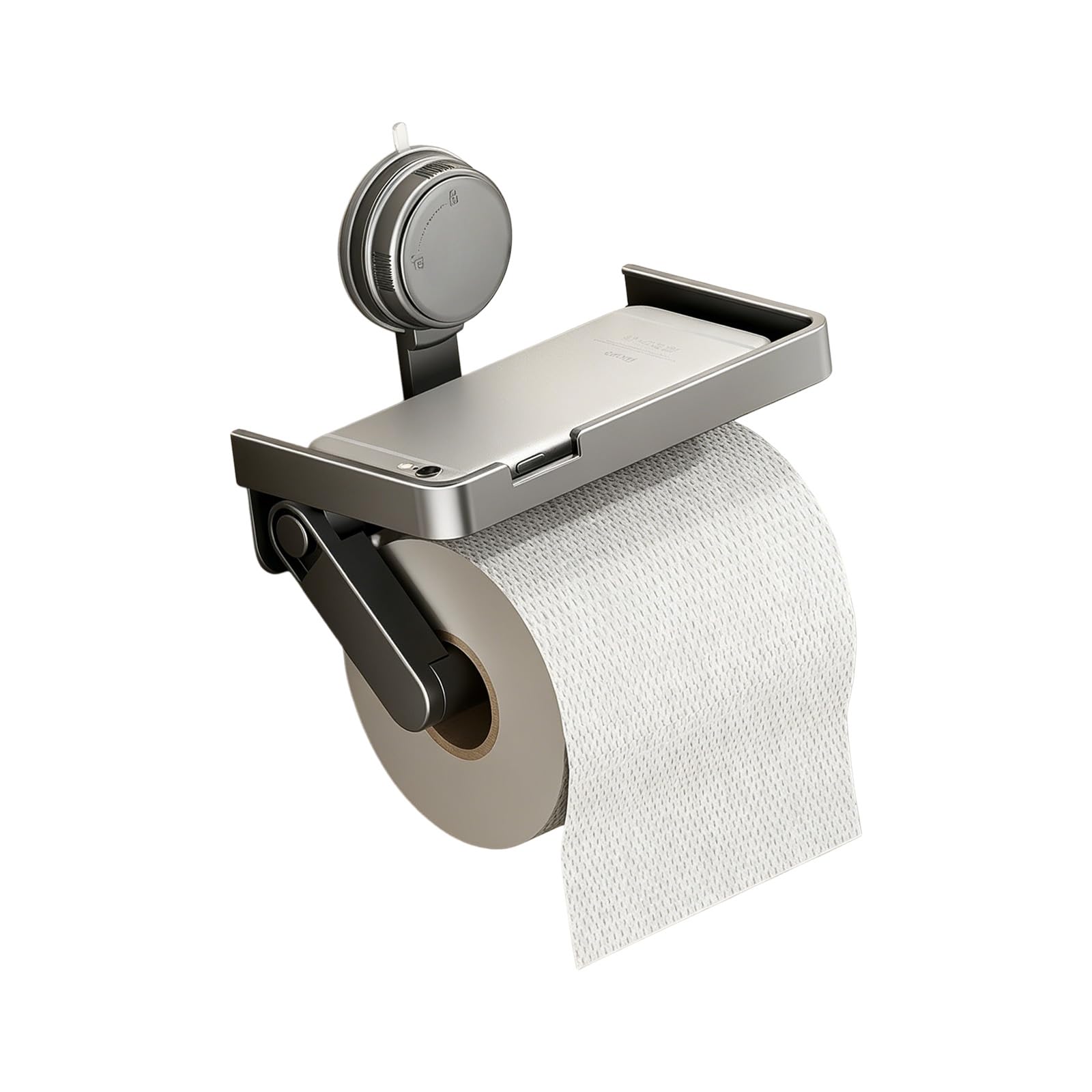 Tissue Holder for Small Bathroom Accessory Space Saving Stand Wall Mounted Suction Cup Roll Paper Towel Rack